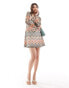 French Connection knitted shift mini dress in zig zag print