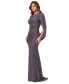 Women's Glitter-Lace Capelet Gown