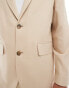 ASOS DESIGN wedding relaxed throw on suit jacket in camel micro texture