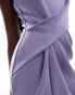 ASOS DESIGN square neck pleat detail maxi dress in dark lilac