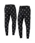 Men's Black Brooklyn Nets Allover Logo Jogger Pants