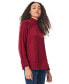 Women's Mock Neck Sweater with Rib Detail