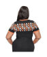 Plus Size Patterned Short Sleeve Sweater