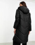 JDY longline padded coat in black