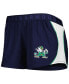 Women's Navy and Green Notre Dame Fighting Irish Game Day Tech Mesh Performance Shorts