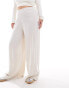 In The Style Plus linen wide leg trouser in stone