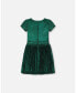 Toddler Girls Short Sleeve Dress With Pleated Skirt Metallic Green - Toddler|Child