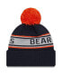 Big Boys Navy Chicago Bears Repeat Cuffed Knit Hat with Pom