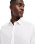 ASOS DESIGN wedding regular textured shirt with square collar in white