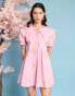 Sister Jane pleat mini dress with collar in pink