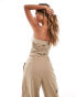 Kaiia bandeau foldover top co-ord in taupe