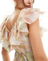 & Other Stories tiered maxi dress with ruffle detail in watercolour floral print