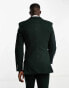 ASOS DESIGN super skinny wool mix suit jacket in herringbone in green