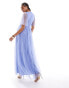 Anaya twist tulle maxi dress in soft blue