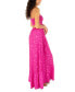 Juniors' Hibiscus Strapless Side-Cutout Maxi Dress