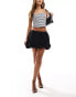 Pull&Bear puffball hem mini skirt in black