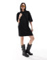 HUGO Red relaxed t-shirt dress in black