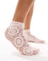 Reclaimed Vintage crochet socks in pink