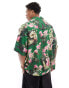 ASOS DESIGN oversized revere shirt with cello player hawaiian print