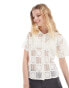 Obey texture print top in off white