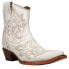 Corral Boots Embroidered Snip Toe Pull On Cowboy Booties Womens Off White Casual