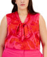 Plus Size Bow-Neck Sleeveless Blouse