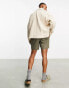 ASOS DESIGN oversized western jacket in beige linen look