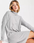 Vero Moda roll neck mini jumper dress in grey melange