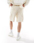 Jack & Jones wide fit linen cargo short in beige