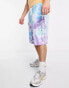 COLLUSION oversized shorts with logo print in tie dye co-ord