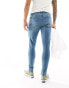 ASOS DESIGN spray on jeans with power-stretch in dark wash blue