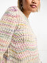 Only balloon sleeve jumper in pastel stripe