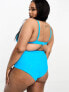 ASOS DESIGN Curve mix and match step front underwired bikini top in bright blue