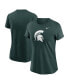 Women's Green Michigan State Spartans Primetime Evergreen Logo T-Shirt