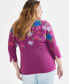 Plus Size Printed Pima Cotton Top, Created for Macy's