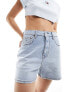 Tommy Jeans ultra high denim mom shorts in light wash