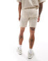 Jack & Jones Premium co-ord linen mix short in beige check