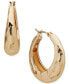 Gold-Tone Liquid Metal Hoop Earrings, 7/10"