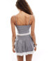 Reclaimed Vintage tailored cami top with lace trim in grey