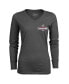 Women's Threads Charcoal Atlanta Braves 2021 World Series Champions Hometown Long Sleeve V-Neck T-shirt