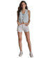 DKNY Women's Denim Cropped Notched-Hem Vest