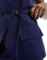 Kaiia tailored wrap buckle detail waistcoat co-ord in navy