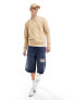 Tommy Jeans regular tonal flag logo crew neck sweatshirt in sand