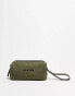 Tommy Hilfiger type logo washbag in olive green