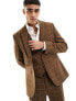 ASOS DESIGN skinny suit jacket in brown tonal check