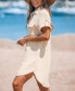 Women's Collared Front Button Mini Beach Dress