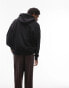 Topman premium heavyweight relaxed hoodie in black