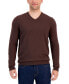 Men's Solid V-Neck Cotton Sweater, Created for Macy's