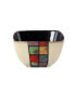 Grace 16 Piece Multicolored Square Stoneware Dinnerware Set, Service for 4