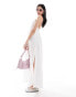 Monki maxi dress with strappy open back in off white